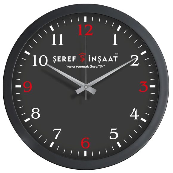V30-334-S Siyah Logo Baskili Duvar Saati Fiyati