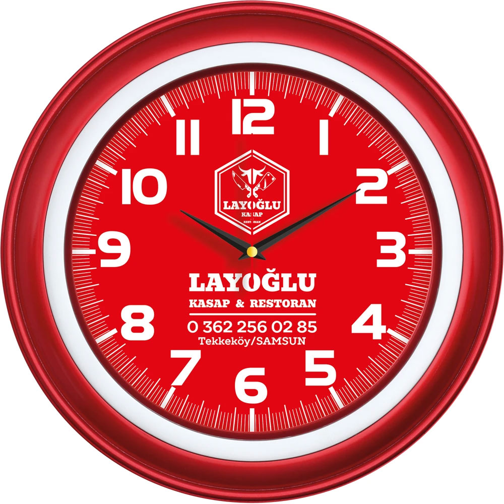 V30-509-K Logo Baskili Duvar Saati Fiyati