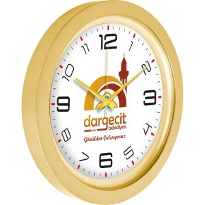 V30-742-B Bronz Logo Baskili Duvar Saati Fiyati