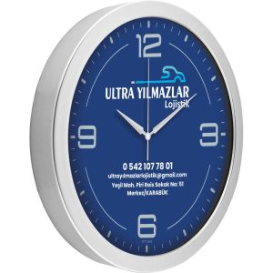 V30-742-G Gumus Logo Baskili Duvar Saati Fiyati