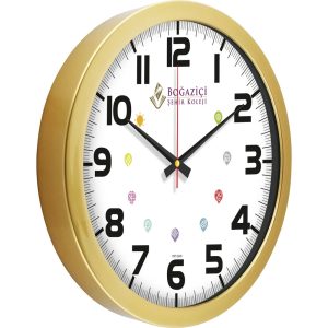 V30-743-B Bronz Logo Baskili Duvar Saati Fiyati