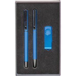 9220-16GB-L Lacivert USB Kalem Set Logolu Promosyon Fiyati
