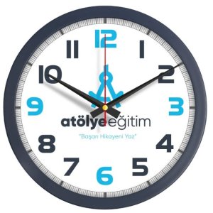 V30-334-L Lacivert Logo Baskili Duvar Saati Fiyati küçük görsel