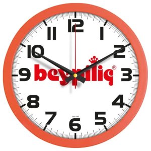 V30-334-T Turuncu Logo Baskili Duvar Saati Fiyati küçük görsel