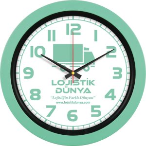 V30-346-MYSL Mint Yesili Logo Baskili Duvar Saati Fiyati