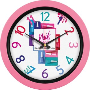 V30-346-PM Pembe Logo Baskili Duvar Saati Fiyati