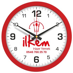 V30-334-K Kırmızı Plastik Duvar Saati