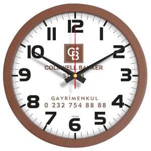 V30-334-KH Kahverengi Plastik Duvar Saati