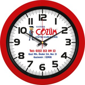 V30-346-K Kırmızı Plastik Duvar Saati