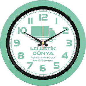 V30-346-MYSL Mint Yeşili Plastik Duvar Saati küçük görsel